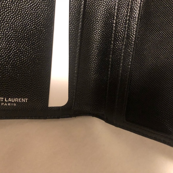 Authentic YSL Yves Saint Laurent Black Silver Bi Fold Small Wallet - Picture 12 of 16